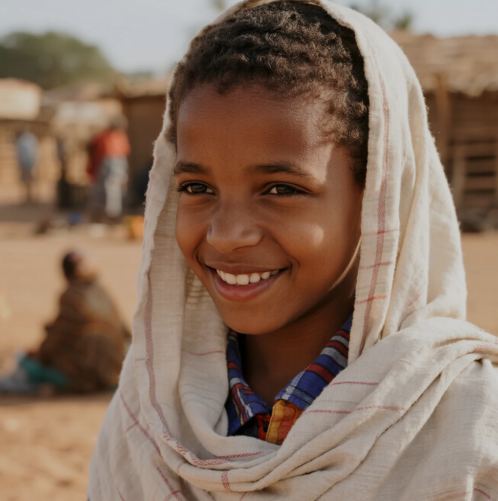 Community members in Niger working together under a bright desert sky