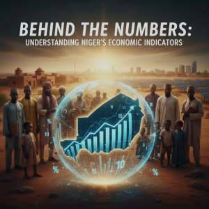 A data dashboard showing charts and graphs representing Niger’s economic performance.